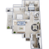 Elegant 3D floor plan featuring 2 cozy bedrooms, stylish living room, chic dining area, and modern kitchen with a charming balcony.