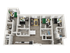 Elegant 3D floor plan showcasing three bedrooms, a sleek open-concept living space, and modern kitchen amenities.