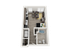 Inviting floor plan featuring a cozy studio layout with a modern kitchen, comfortable living area, and a sleek bathroom.