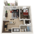 High View 1x1 Standard Floor Plan