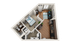 The Flats at Carrs Hill 1x1 Floor Plan