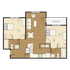 River Club Apartments 2x2 Floor Plan