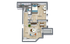 Courtyard Lofts 1x1B Floor Plan