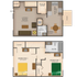 Logan Square - B1 2 Bedroom 1.5 Bathroom Floor Plan Image