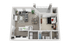 Campus Edge 1x1 Platinum Floor Plan Image