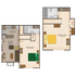 Logan Square - B2 2 Bedroom 2 Bathroom Floor Plan Image