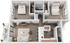 Colonial Village 2 Bedroom x 1 Bath Floor Plan