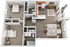 Colonial Village 2 Bedroom x 2 Bath A Floor Plan