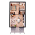 Midtown Auburn 1x1 Tiny Home Floor Plan