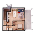 Midtown Auburn 1x1 Duplex - 2nd Ave Floor Plan