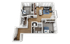 The Bridges Dinkytown B9 2x2 Floor Plan