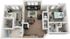 Modern 3D floor plan showcasing an inviting two-bedroom apartment with open living and dining area, stylish kitchen, and two elegant bathrooms.