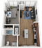 The Bridges Dinkytown A3 1x1 Floor Plan