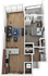 The Bridges Dinkytown A6 1x1 Floor Plan