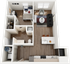 Signature at Varsity A3 1 Bedroom Floor Plan