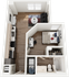 Signature at Varsity A5 1 Bedroom Floor Plan