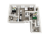 Inviting 3D floor plan showcasing 2 bedrooms, modern kitchen, cozy living room, and 2 elegant bathrooms.