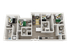 Modern 3D floor plan showcasing a chic apartment with three bedrooms, a stylish open living area, and a fully-equipped kitchen. Bright and spacious layout ideal for comfortable living.