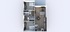 Modern floor plan showcasing two spacious bedrooms, two elegant bathrooms, and a cozy open-plan living area with a stylish kitchen.