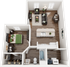 The Province Greensboro 1x1C Floor Plan
