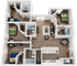 The Province Greensboro 4x4A Floor Plan