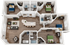 The Province Greensboro 4x4B Floor Plan