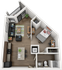 Riverfront Village 1x1 Tradition Floor Plan Image