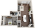 The Avenue at Norman 1 Bedroom Flat Floor Plan