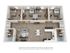 Modern 3-bedroom floor plan featuring a spacious open-concept living area, stylish kitchen with island, and two elegant bathrooms.