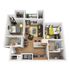 Modern apartment floor plan showcasing 2 bedrooms, a cozy living area, and a stylish kitchen with hardwood floors.