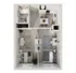 Chic floor plan showcasing 2 cozy bedrooms, modern kitchen, and inviting living space with elegant decor.