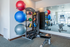 Fitness room equipment provided at Timberwolf Suites Student Living