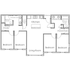 Modern floor plan showcasing 4 bedrooms, a spacious kitchen with breakfast island, open living room, and two bathrooms.