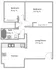 Inviting apartment floor plan with 2 spacious bedrooms, cozy living room, modern kitchen, and stylish bath totaling over 450 sq ft.