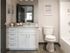 Modern flooring and counter and sink in bathroom