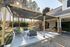outdoor seating and grilling area