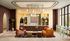 Chic apartment amenity space with modern furnishings, elegant lighting, and vibrant decor.