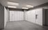 Modern parcel locker room with sleek white cabinets and ambient lighting, ideal for convenient package handling.