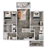 2BR/2BA - B2 - Furnished
