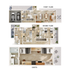 Charming two-story floor plan with a casita featuring three bedrooms, an open living area, a modern kitchen, and a dual car garage, perfect for spacious and comfortable living.