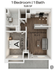 Chic 1-bedroom, 1-bath apartment floor plan with 528 square feet, featuring a cozy common area perfect for relaxation.