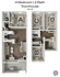Modern 3D floor plan of a 4 bedroom, 2 bath townhouse, featuring a spacious common area and well-appointed kitchen, totaling 1420 sq ft.