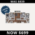 Contemporary 2D floor plan with 3 bedrooms, spacious living area, and modern kitchen, now only $699 for a limited time.