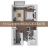 Modern studio apartment with an open-concept living area and cozy bedroom space, highlighted by a reduced rate offer.