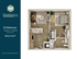 Chic A1 Balcony floor plan featuring 1 bedroom with modern bath, open-concept living space, and stylish kitchen in 604 sq ft layout.