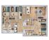 Modern and spacious 2D floor plan featuring 4 bedrooms, elegant open-concept living and dining area, sleek kitchen with island, and multiple bathrooms for convenience.