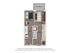 Modern floor plan showcasing 1-bedroom apartment with spacious living room, stylish kitchen, and inviting patio/balcony.