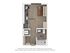 Modern studio apartment floor plan featuring a versatile Murphy bed, sleek kitchen area, compact bath, and in-unit washer/dryer.
