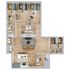 Modern floor plan featuring 3 spacious bedrooms, a stylish open-concept living and dining area, and a fully equipped kitchen. Ideal for family living with contemporary design and ample natural light.