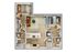 Chic floor plan showcasing 2 bedrooms, a modern open-concept living area, and a stylish kitchen with high-end finishes.
